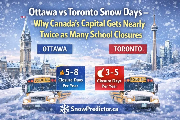 Ottawa vs Toronto snow day comparison with school bus and closure rates