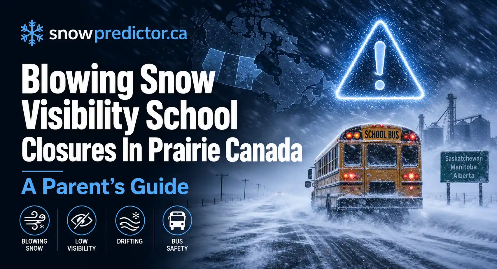 Blowing snow and school closure risk in Prairie Canada.